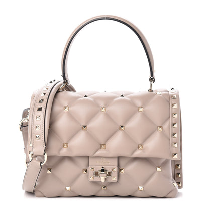 Valentino Garavani Nappa Medium Candystud Top Handle Bag Poudre 1 of 11