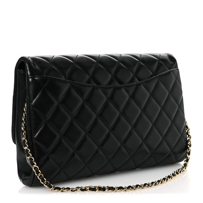 Chanel Lambskin Quilted Clutch with Chain Flap Black 3 of 10