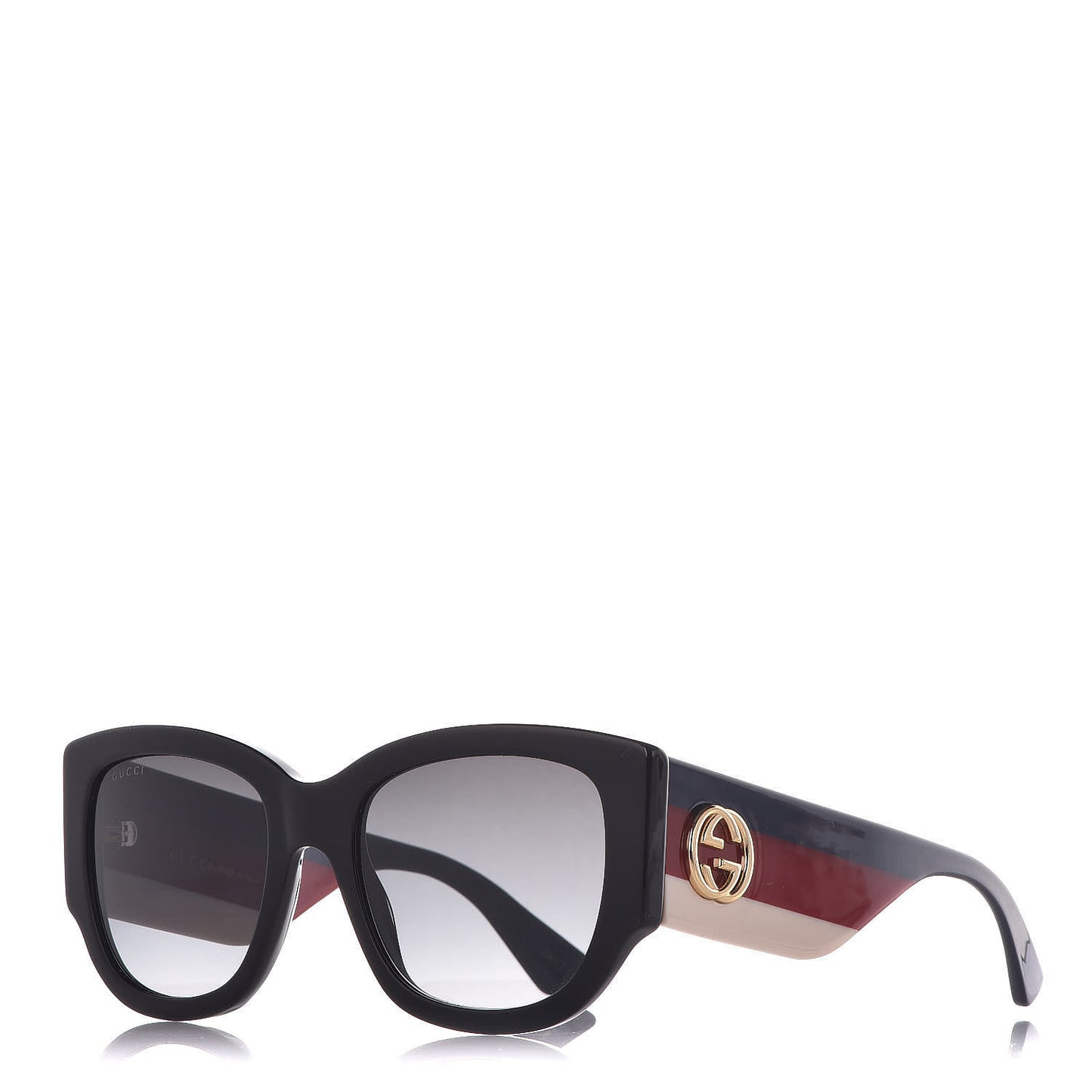 Acetate Web Oversized Frame Rectangle Sunglasses GG0276S Black