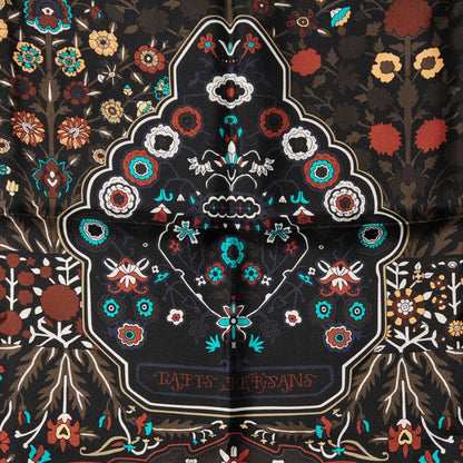 Hermes Silk Twill Tapis Persans Scarf 140 Bronze Noir Kaki 3 of 6