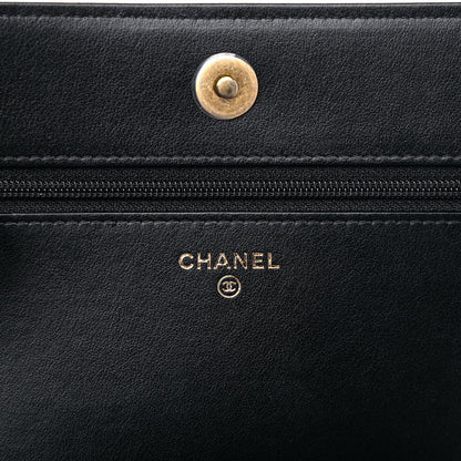 Chanel Caviar Quilted Boy Wallet On Chain WOC Black 6 of 13