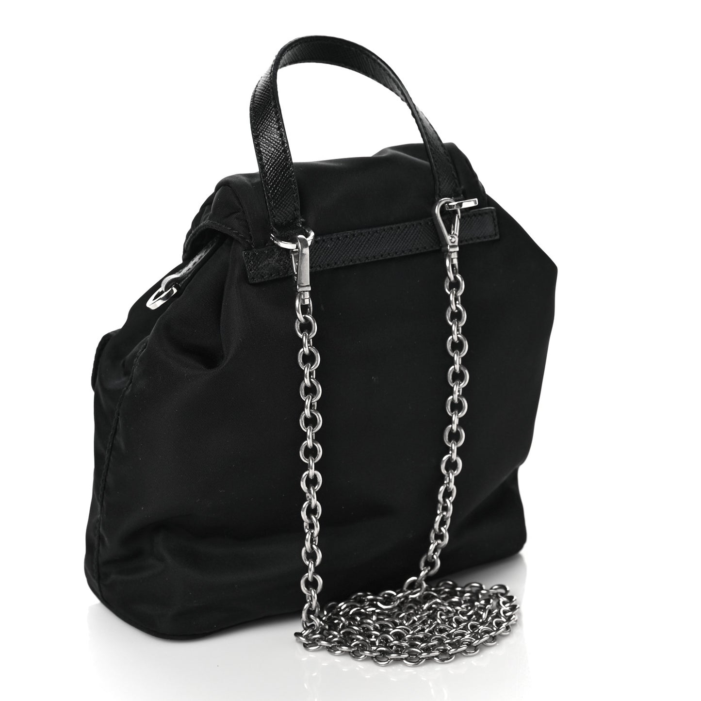 Nylon Vela Mini Crossbody Backpack Black