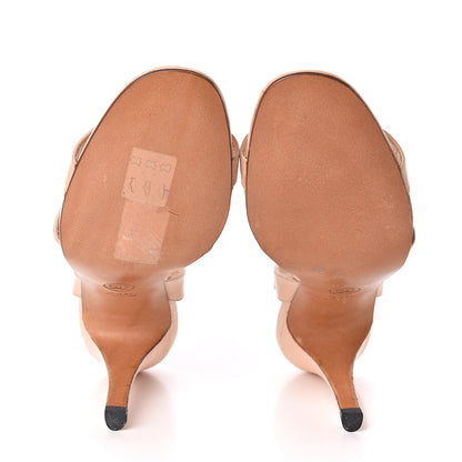 Chanel Lambskin Logo Slingback Sandals 39.5 Beige 5 of 8