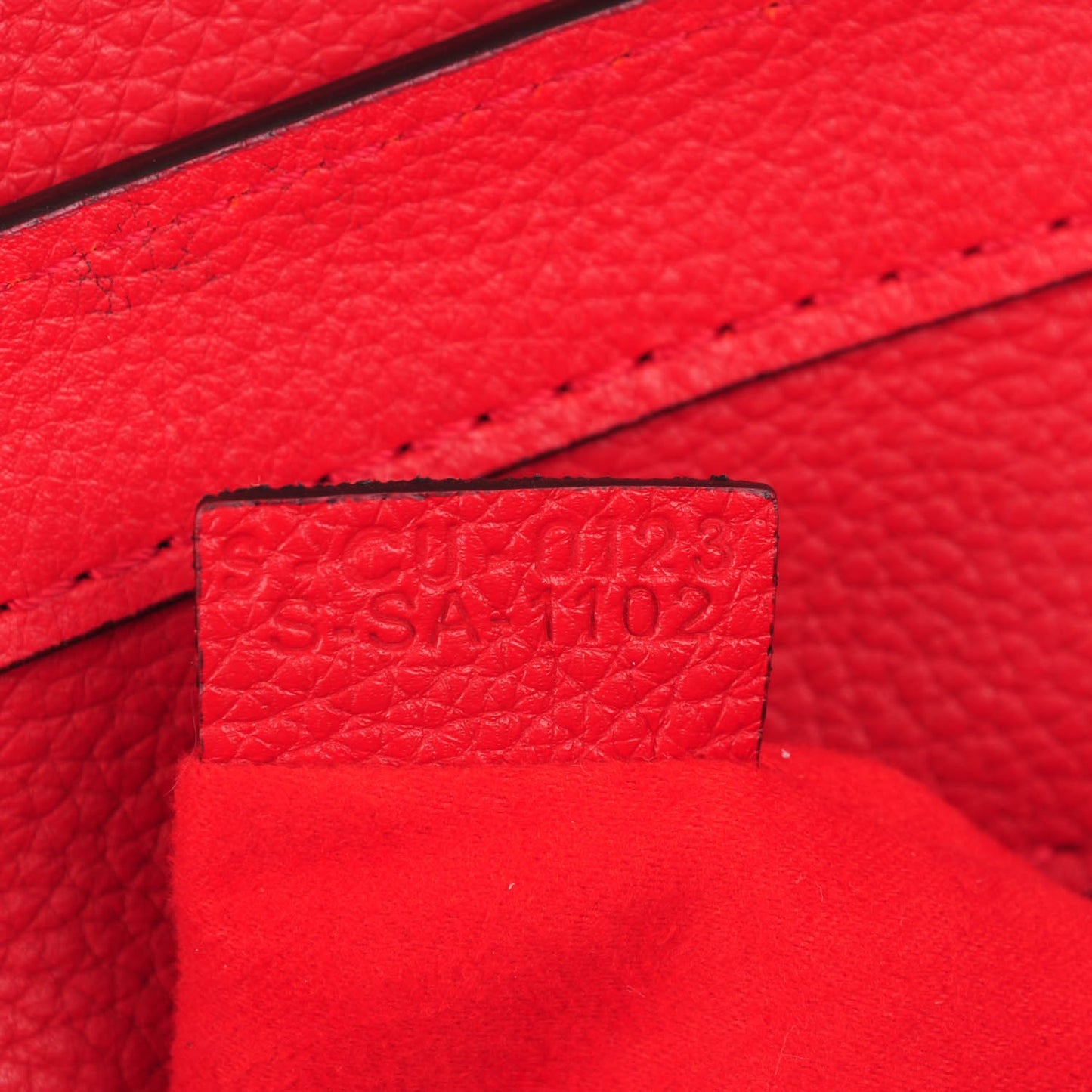 Drummed Calfskin Micro Luggage Coquelicot