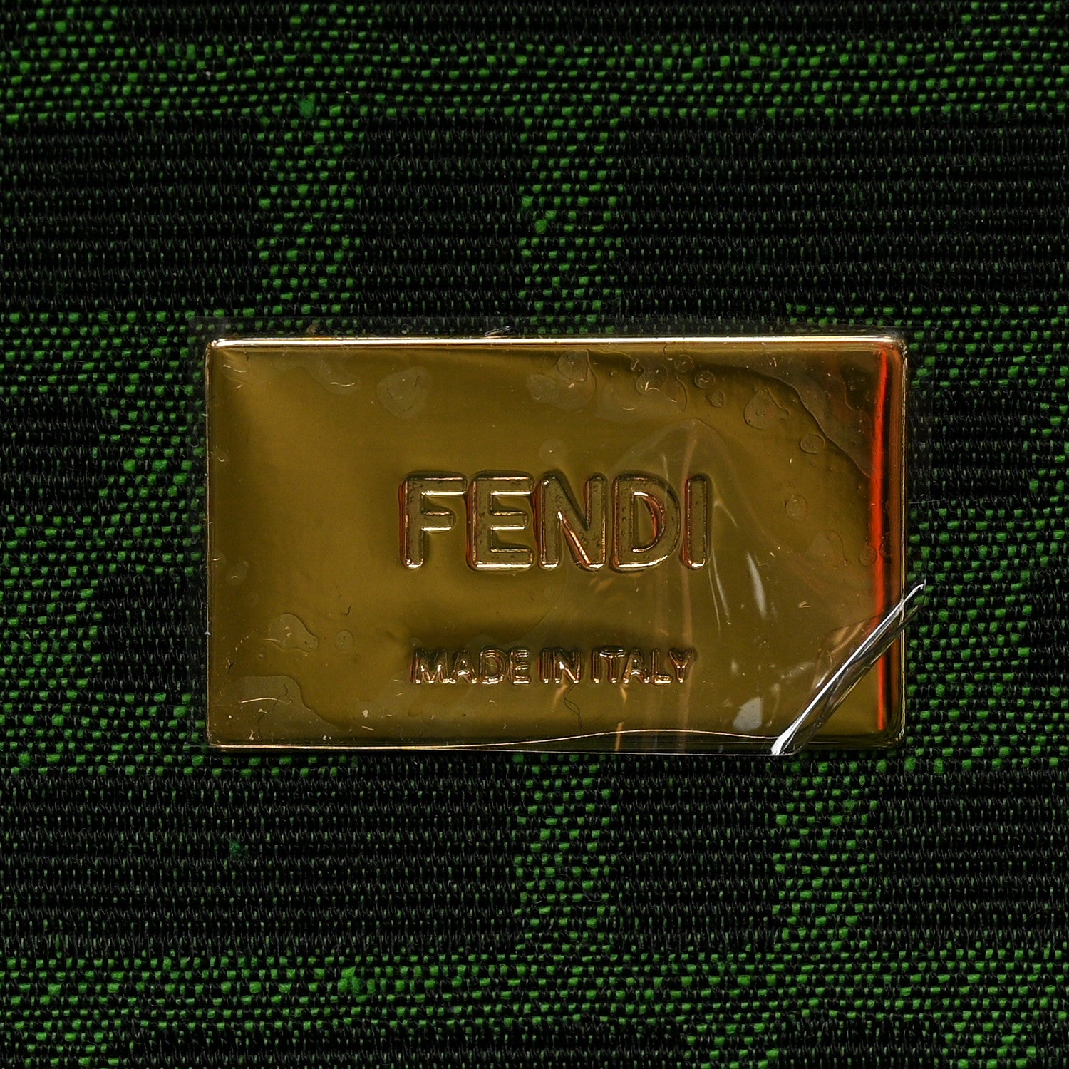 Fendi Fabric Jacquard FF 1974 Woven Knotted FF Tote Verde Black 6 of 7