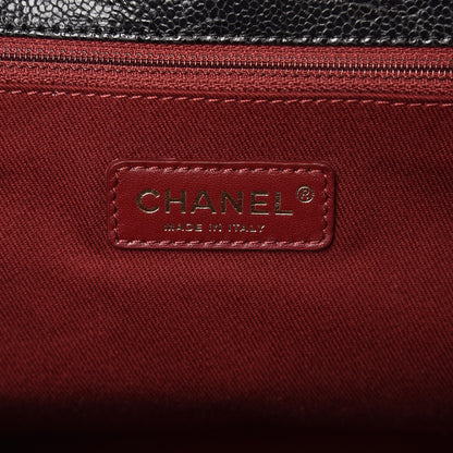 Chanel Glazed Caviar Quilted Large Frame Tote Black 8 of 10
