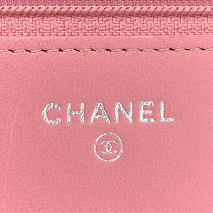 Chanel Lambskin Quilted CC Crossing Wallet On Chain WOC Pink 6 of 20