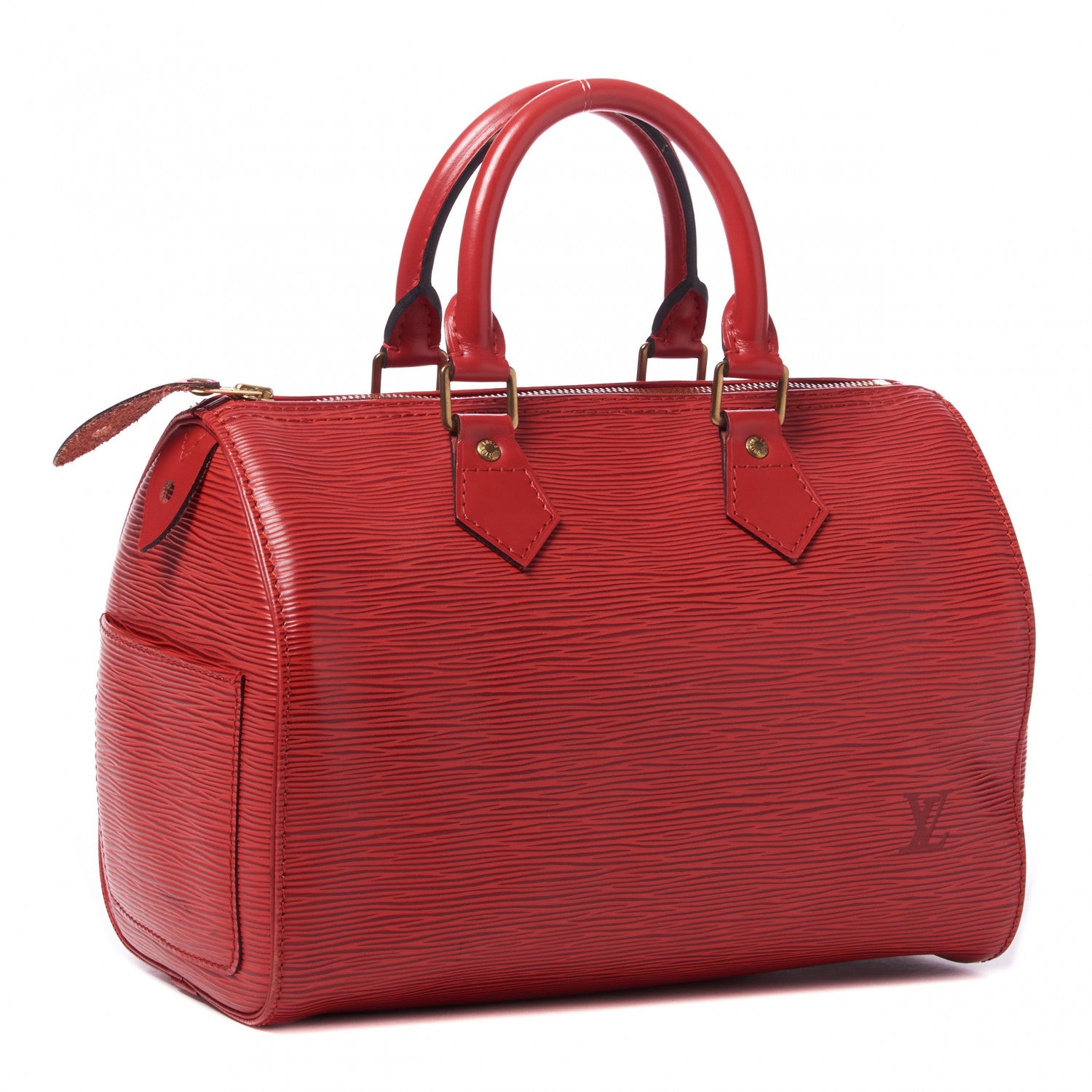 Louis Vuitton Epi Speedy 25 Castillan Red 2 of 10