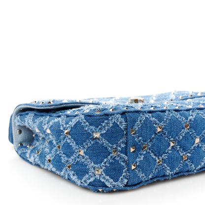 Valentino Garavani Denim Medium Rockstud Spike Shoulder Bag Denim 9 of 12