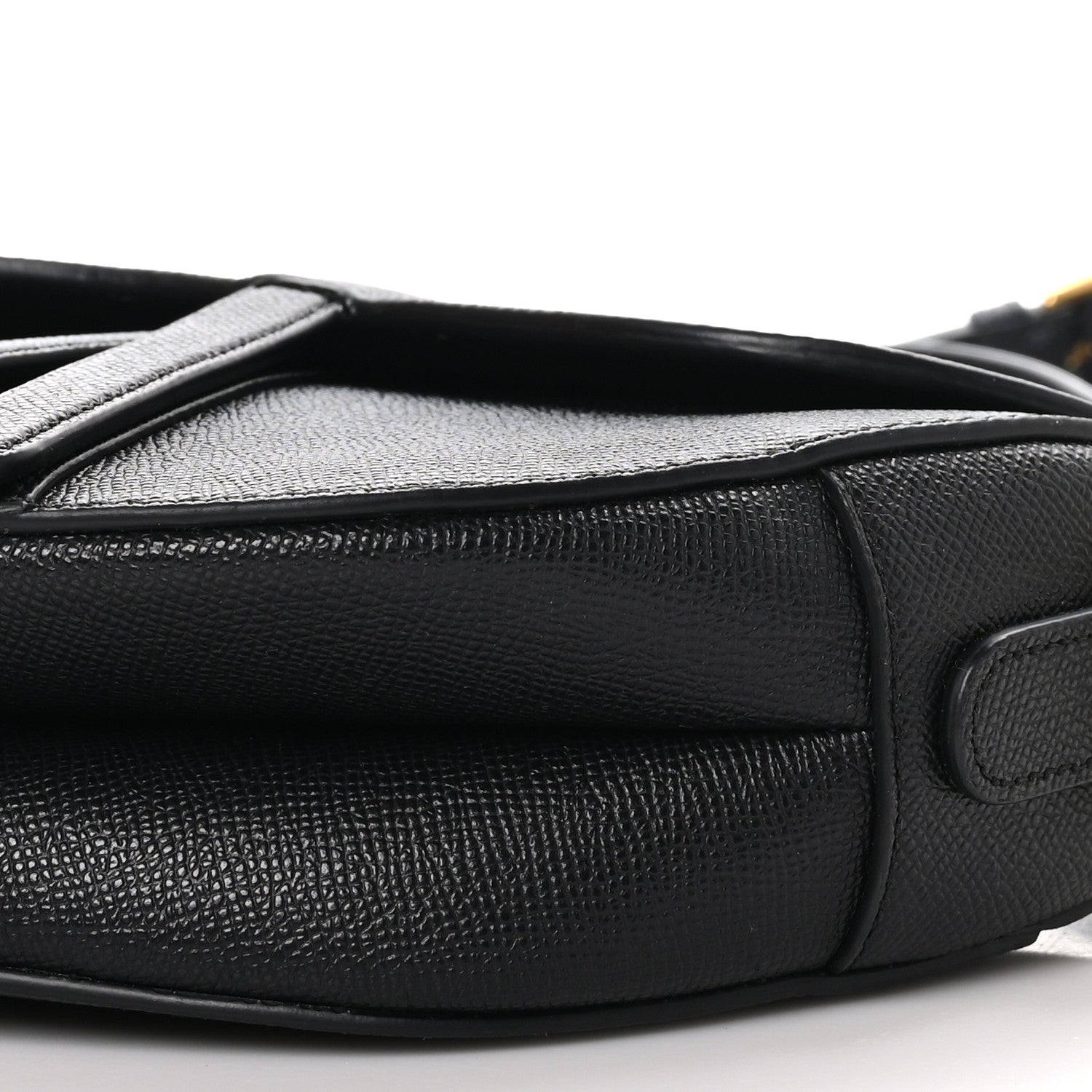 Christian Dior Grained Calfskin Saddle Bag With Strap Black 10 of 10