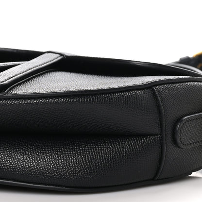 Christian Dior Grained Calfskin Saddle Bag With Strap Black 10 of 10