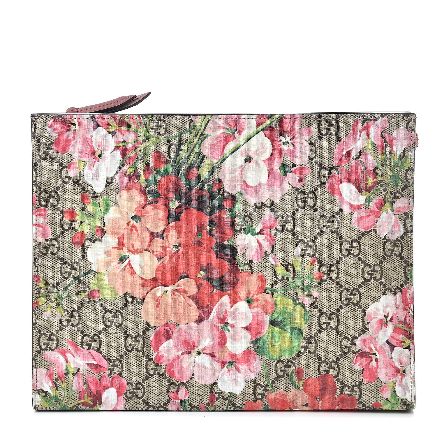 Gucci GG Supreme Monogram Blooms Large Cosmetic Case Beige Multicolor Dry Rose 1 of 9