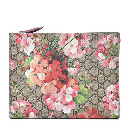Gucci GG Supreme Monogram Blooms Large Cosmetic Case Beige Multicolor Dry Rose 1 of 9