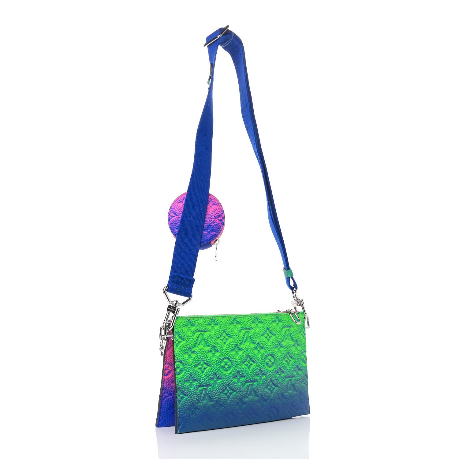 Louis Vuitton Taurillon Illusion Trio Pouch Bleu Rose 3 of 9