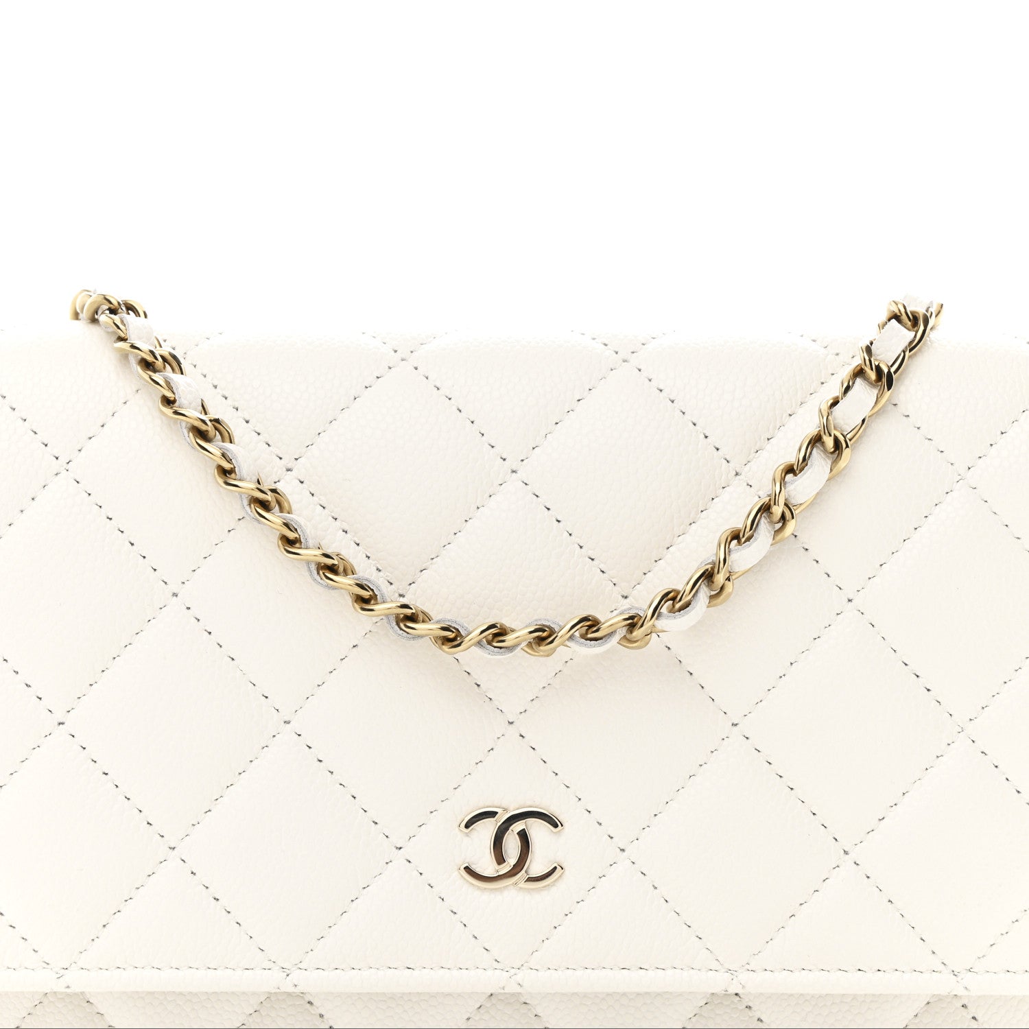 Chanel Caviar Quilted Wallet On Chain WOC White 9 of 12