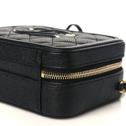 Chanel Caviar Quilted Small CC Filigree Vanity Case Black 9 of 10