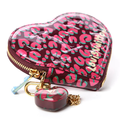 Louis Vuitton Vernis Leopard Coeur Heart Coin Purse Rouge Fauviste 4 of 8