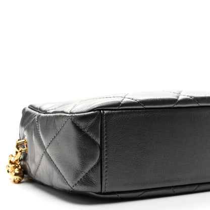 Chanel Metallic Calfskin Pearl Quilted CC Mini Camera Case Ruthenium 9 of 10