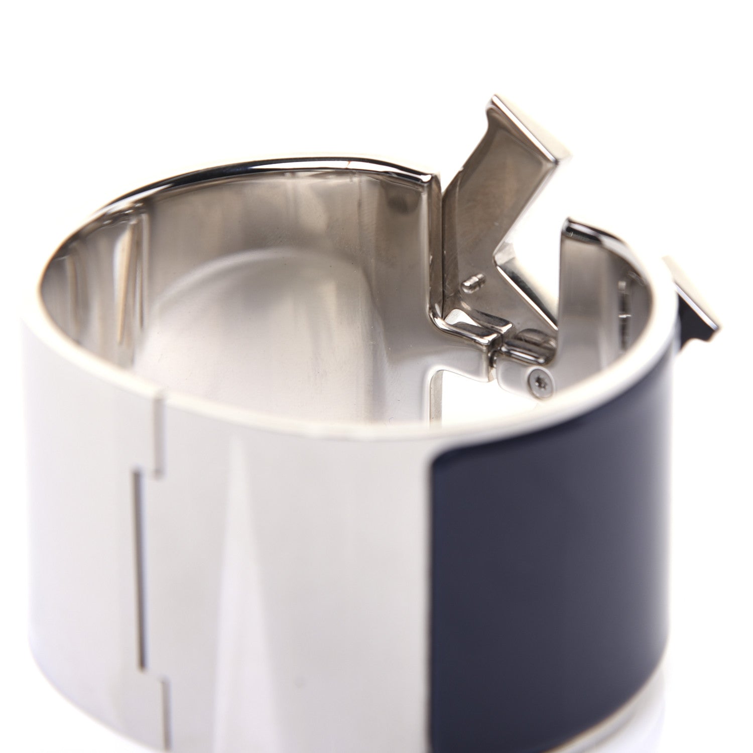 Hermes Enamel Extra Wide Clic Clac H Bracelet PM Bleu Nuit 5 of 7