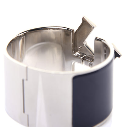 Hermes Enamel Extra Wide Clic Clac H Bracelet PM Bleu Nuit 5 of 7