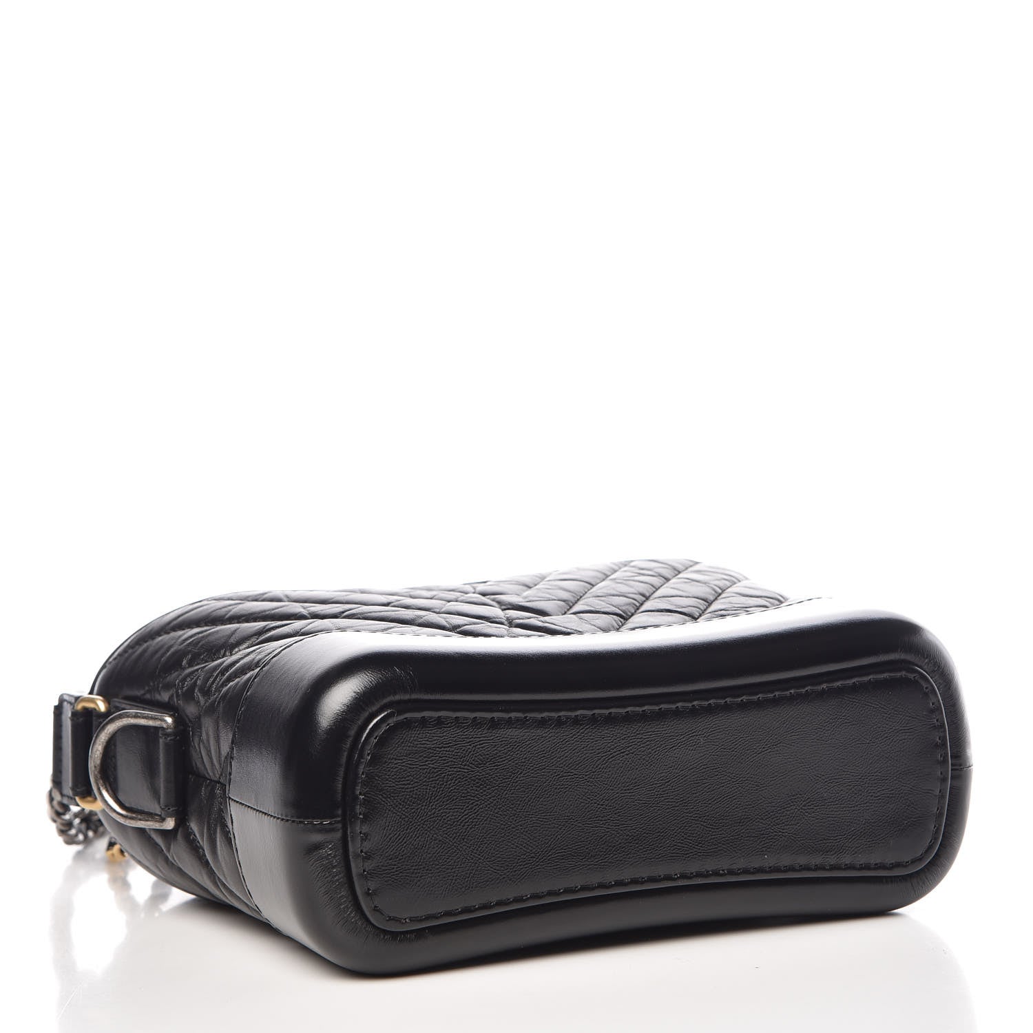 Chanel Aged Calfskin Chevron Quilted Small Gabrielle Hobo Black 4 of 10