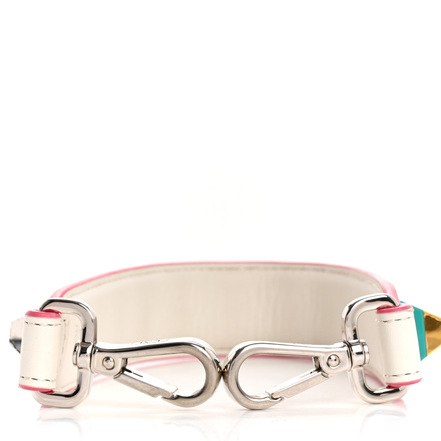 Fendi Vitello Dolce Plexiglass Studded Mini Strap You White Multicolor 3 of 8