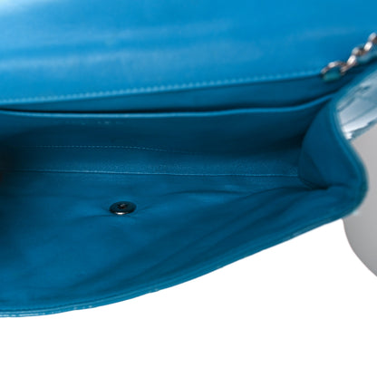 Chanel Patent Quilted Clutch with Chain Flap Blue 5 of 9
