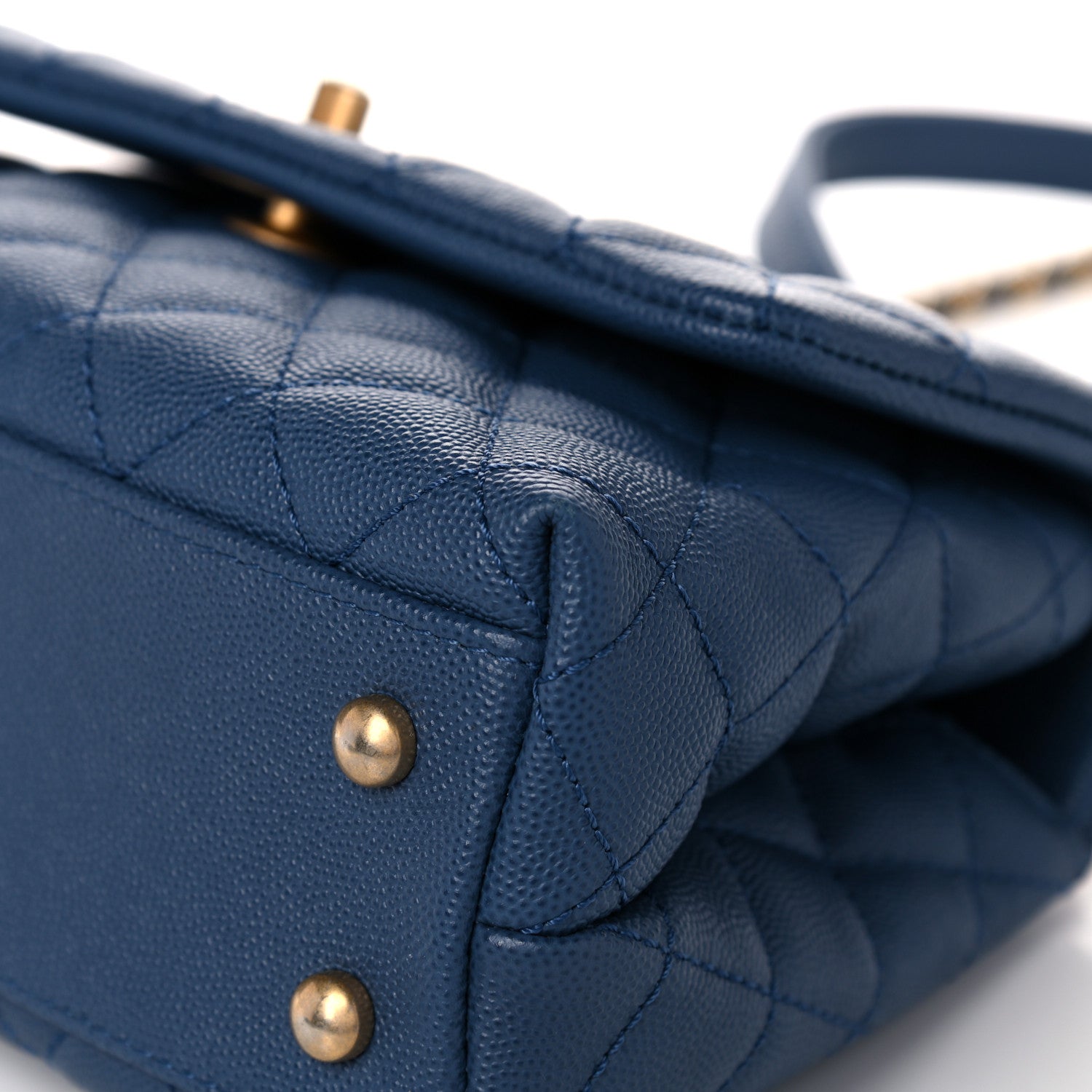 Chanel Caviar Quilted Mini Coco Handle Flap Blue 9 of 12