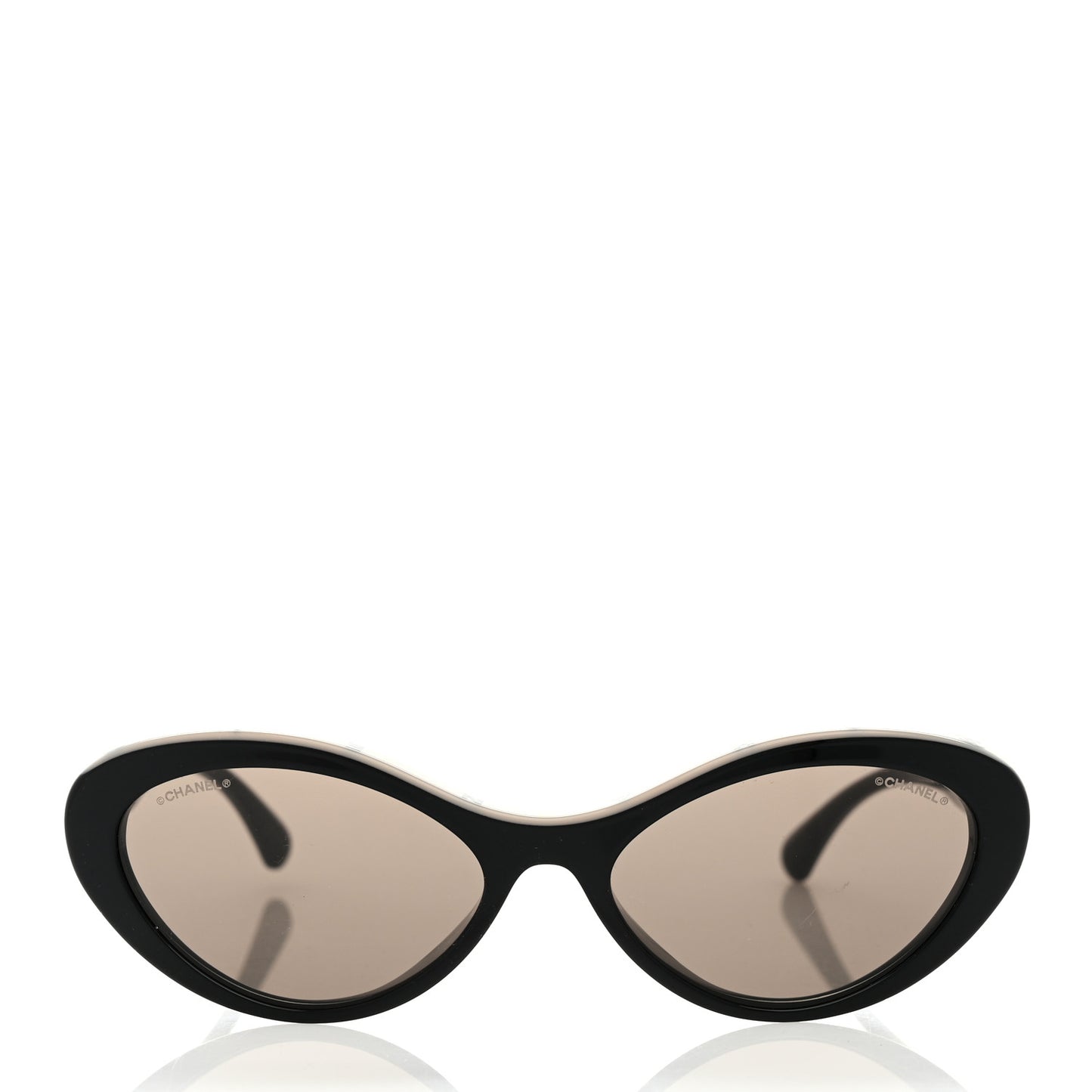 Acetate Oval Sunglasses 5416 Black Beige