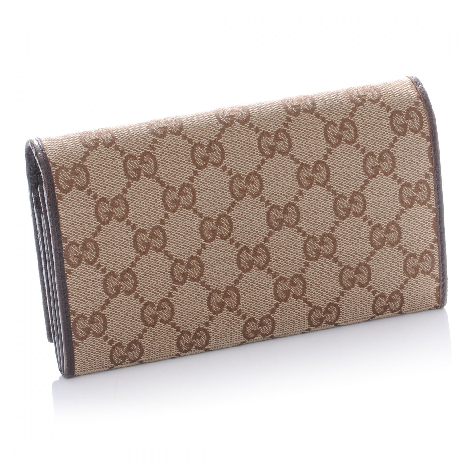 Gucci Monogram Metal Bar Continental Flap Wallet Brown 3 of 7