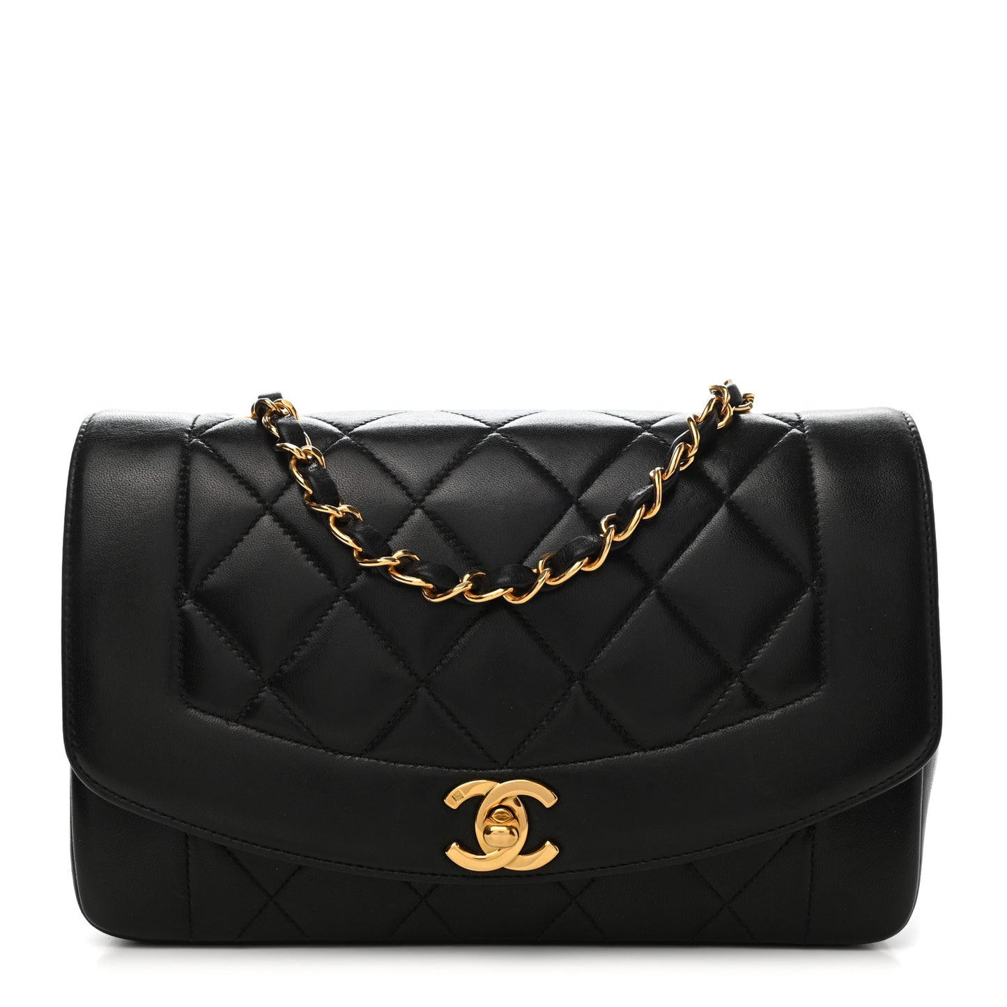 Lambskin Quilted Small Single Flap Black