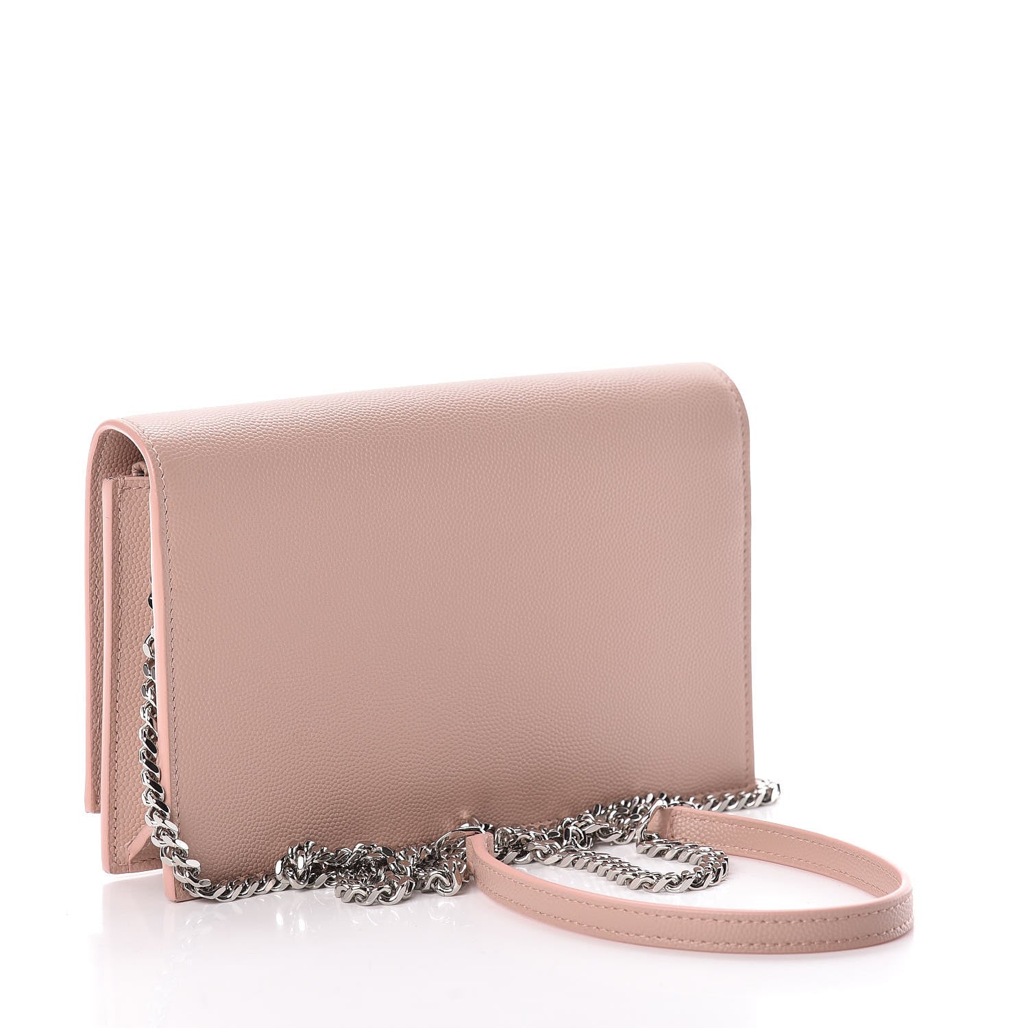 Saint Laurent Grain De Poudre Classic Monogram Kate Tassel Chain Wallet Pale Pink 3 of 11