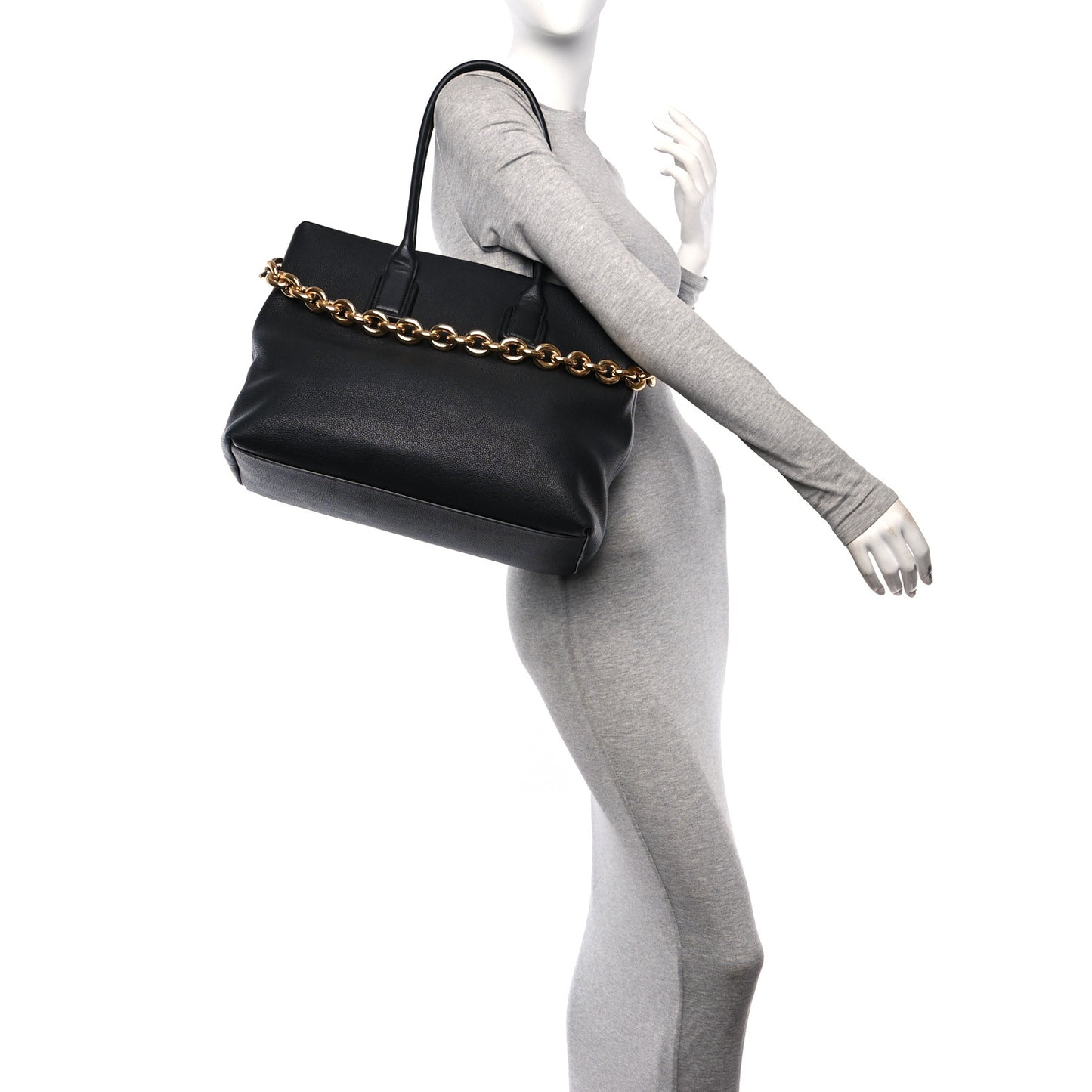 Grained Calfskin Saint Germain Tote Black