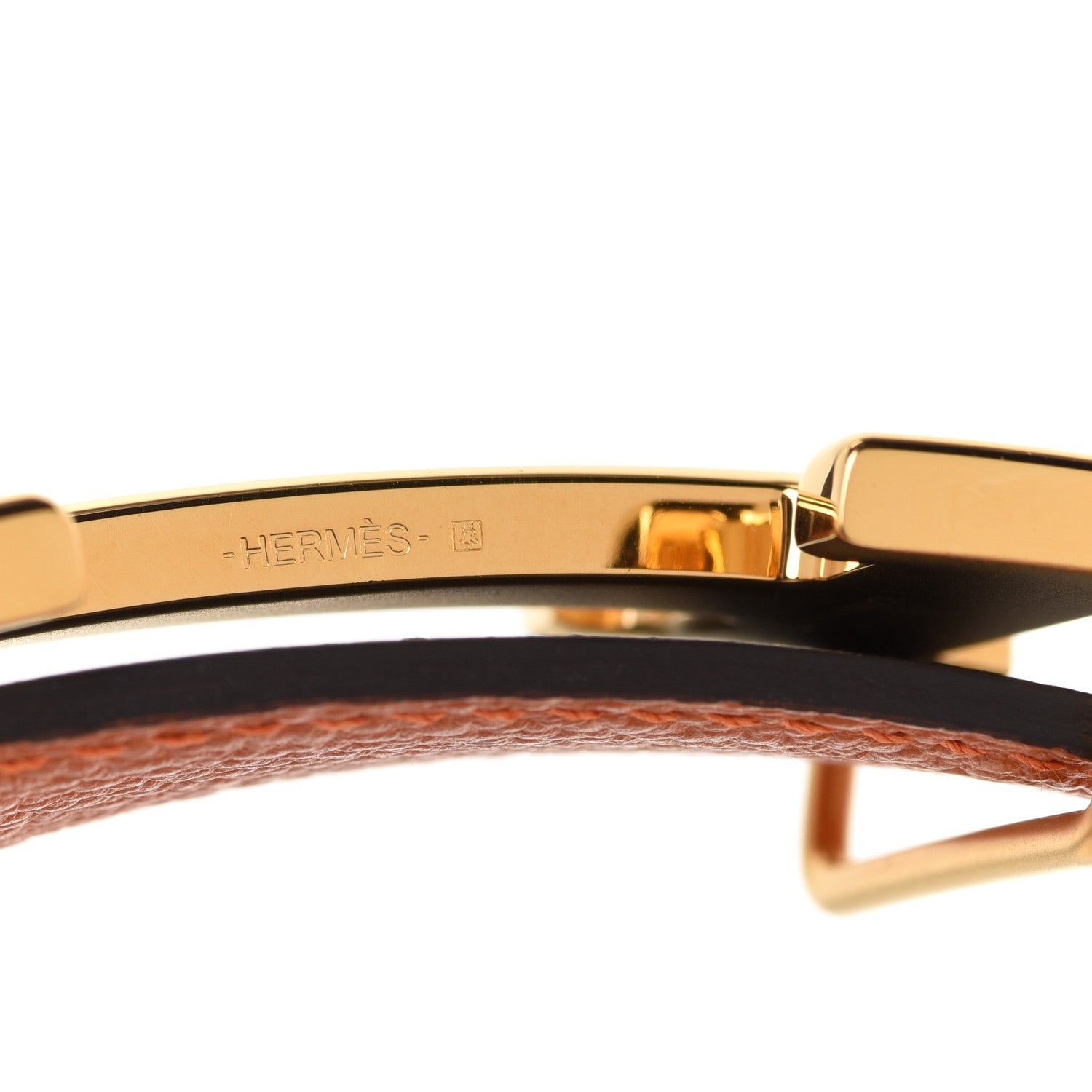 Hermes Box Togo 32mm H Belt 90 Black Orange 7 of 10