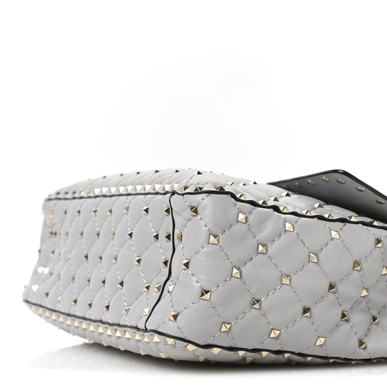 Valentino Garavani Nappa Large Rockstud Spike Shoulder Bag Pastel Grey 10 of 10