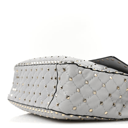 Valentino Garavani Nappa Large Rockstud Spike Shoulder Bag Pastel Grey 10 of 10