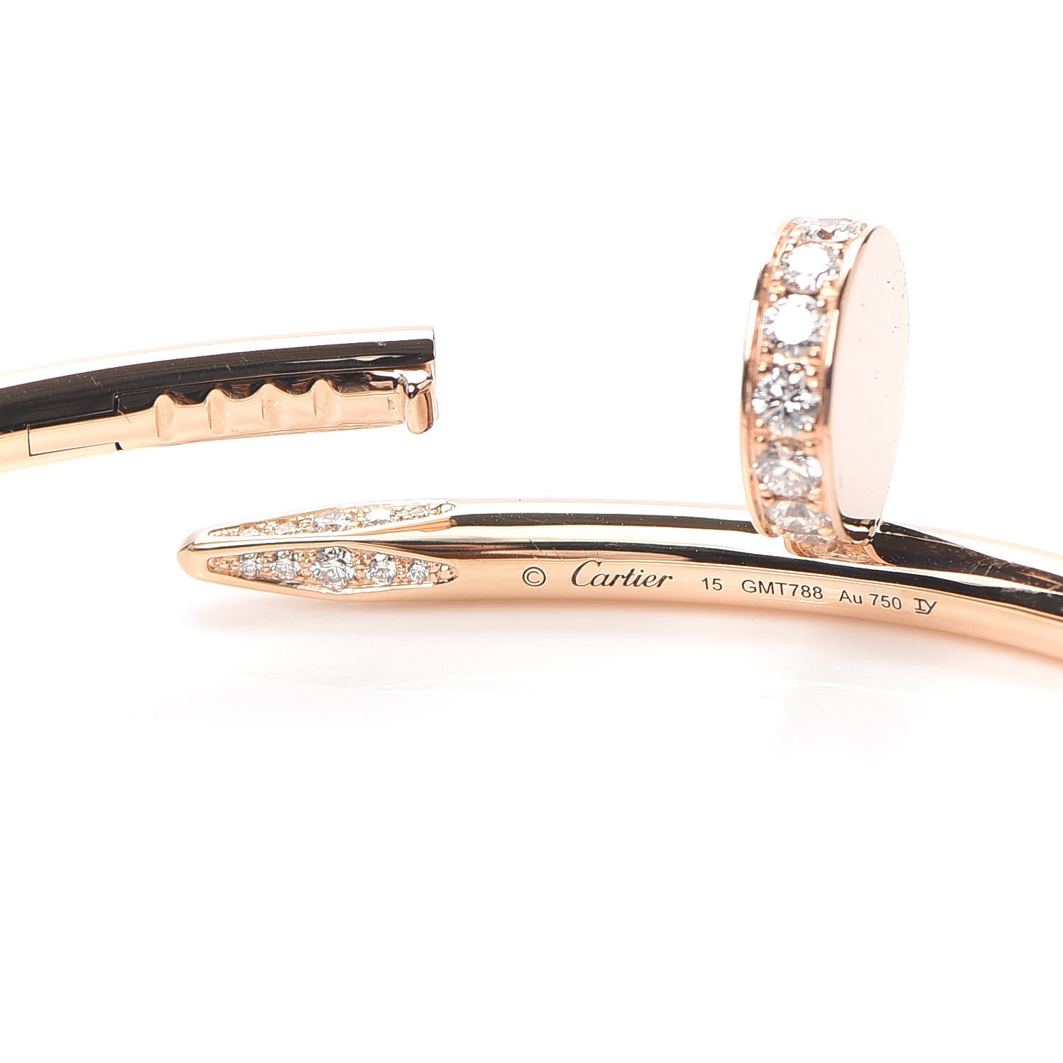 Cartier 18K Pink Gold Diamond Juste Un Clou Bracelet 15 5 of 5