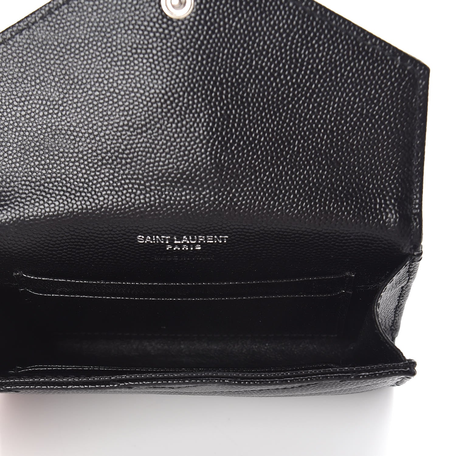 Saint Laurent Grain De Poudre Matelasse Chevron Small Monogram Envelope Wallet Black 5 of 6