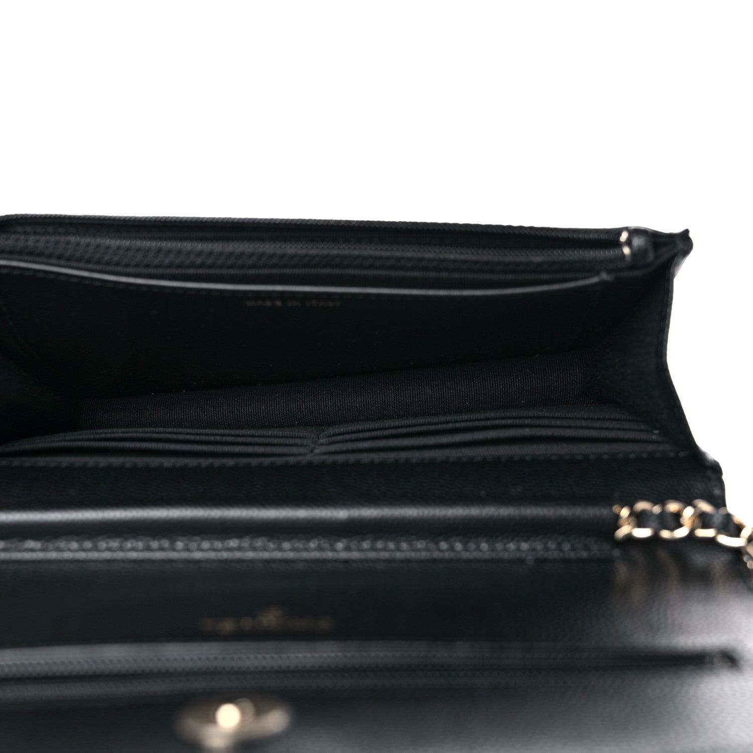 Chanel Caviar Quilted Crystal CC Wallet On Chain WOC Black 4 of 10