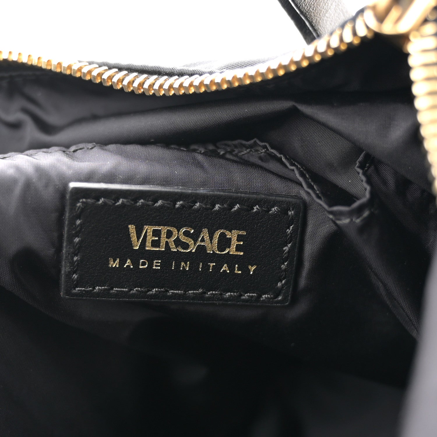 Versace Nylon Tribute Chain Crossbody Shoulder Bag Black 1831965