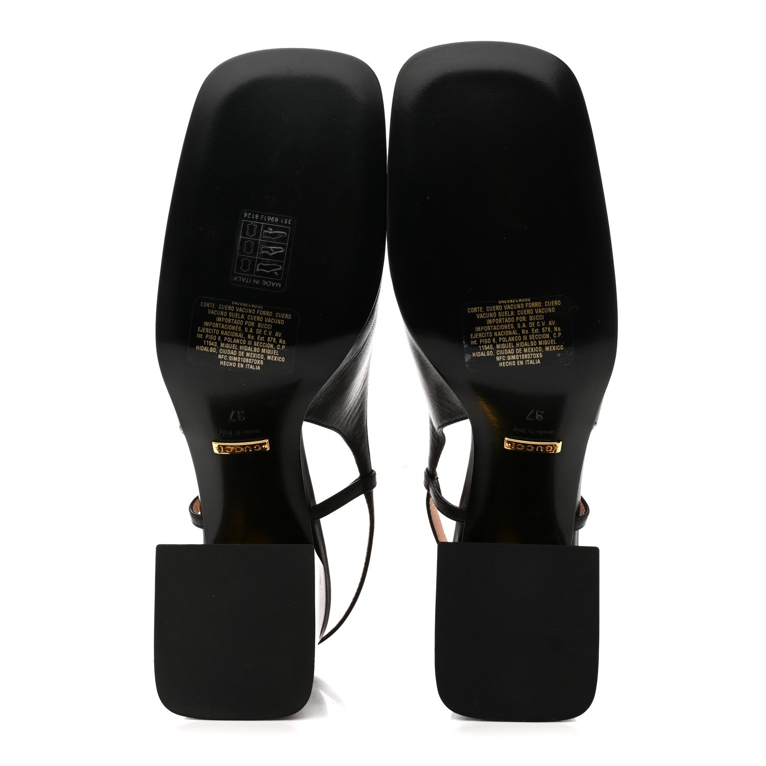 Gucci Malaga Kid Horsebit 75mm Slingback Pumps 37 Black 6 of 9