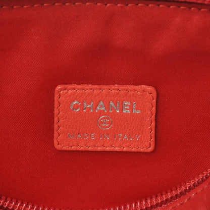 Chanel Lambskin Camellia Embossed Cosmetic Case Red 6 of 8