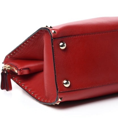 Valentino Garavani Vitello Rockstud Dome Shopper Rosso Valentino 6 of 22