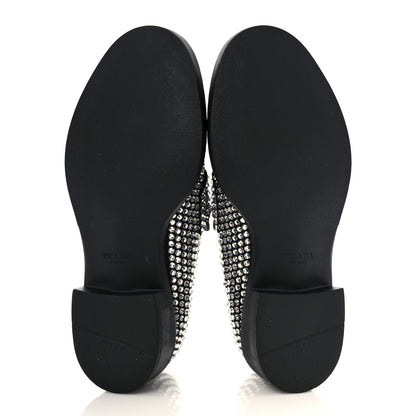 Prada Satin Crystal Metal Triangle Logo 50mm Loafers 39 Cristal 5 of 8