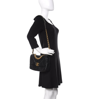 Chanel Goatskin Quilted Medium 19 Flap Black 2 of 11