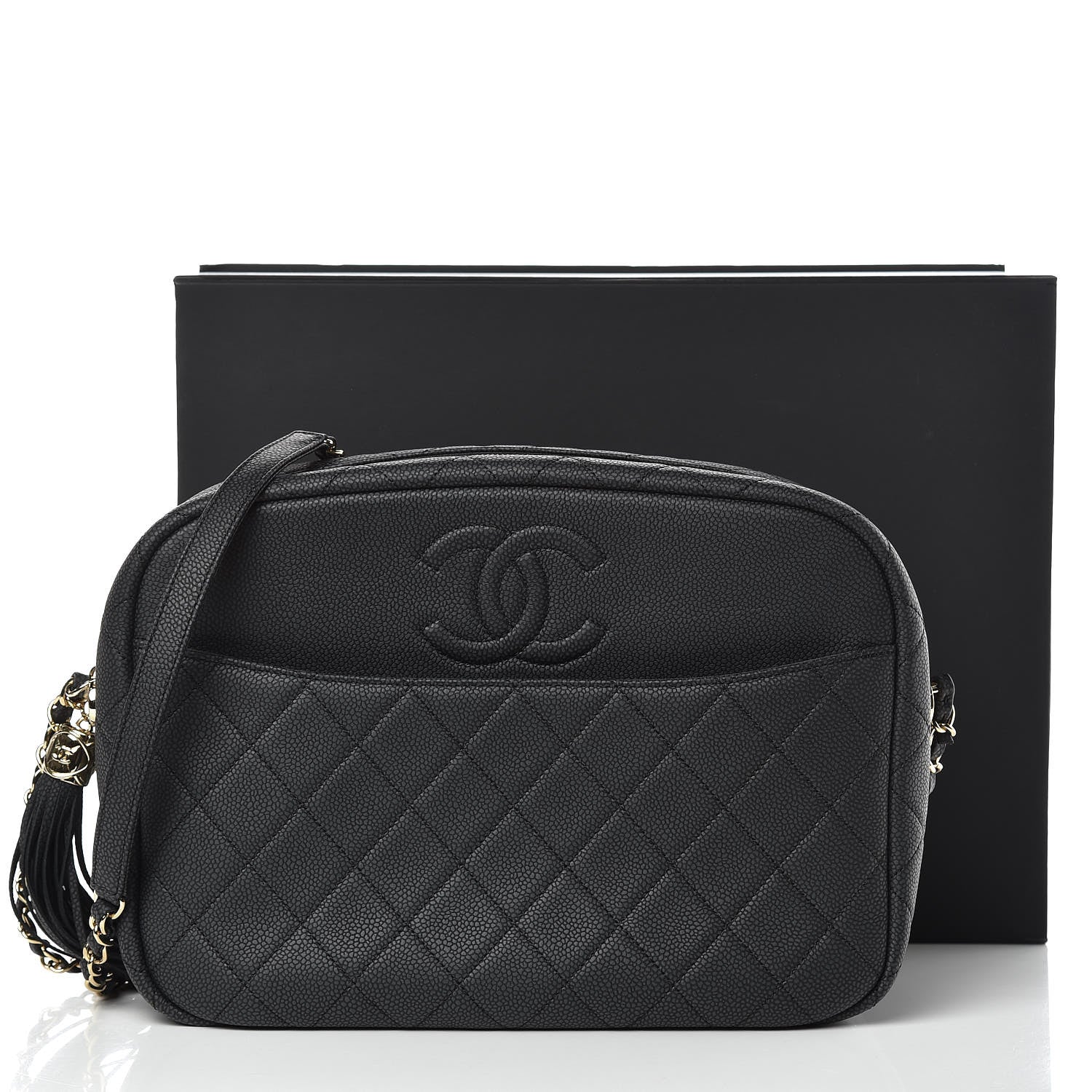 Chanel Caviar Quilted Large Coco Tassel Camera Case Black 10 of 10