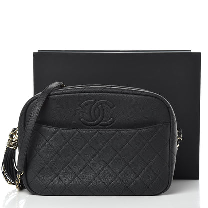 Chanel Caviar Quilted Large Coco Tassel Camera Case Black 10 of 10