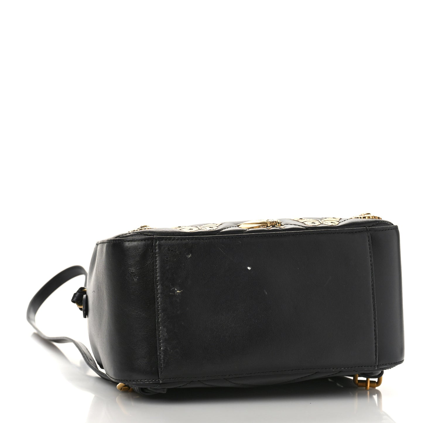 Calfskin Matelasse Animal Studs GG Marmont Dome Backpack Black