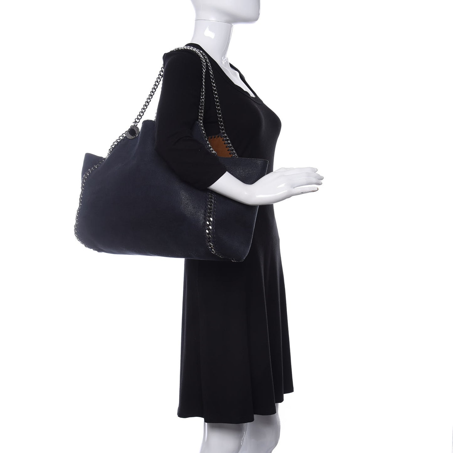 Shaggy Deer Falabella Reversible Tote Navy Camel