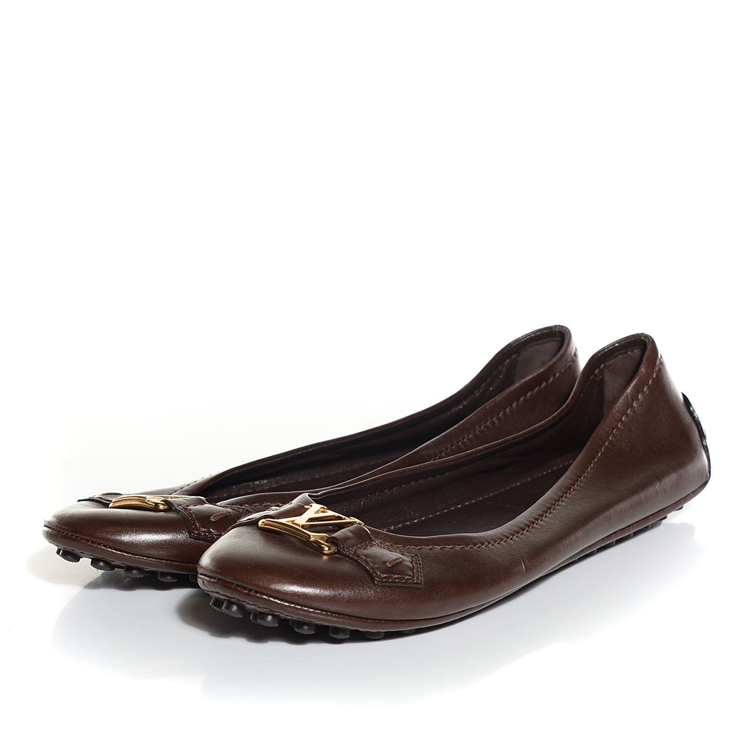 Louis Vuitton Calfskin Oxford Ballerina Flats 38 8 Moka 3 of 7